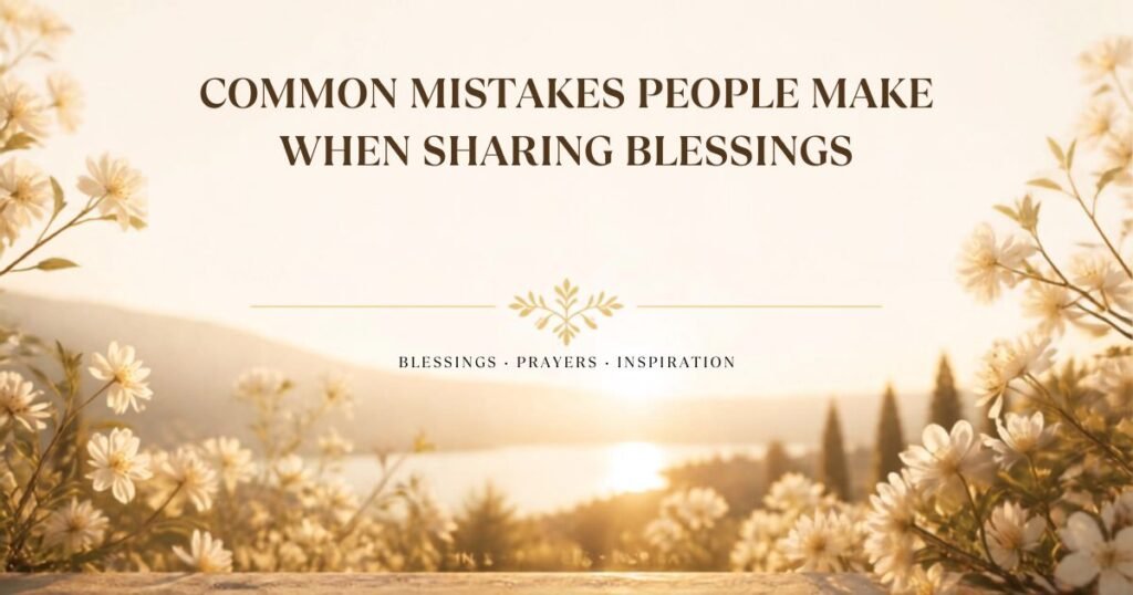 Common Mistakes People Make When Sharing Blessings